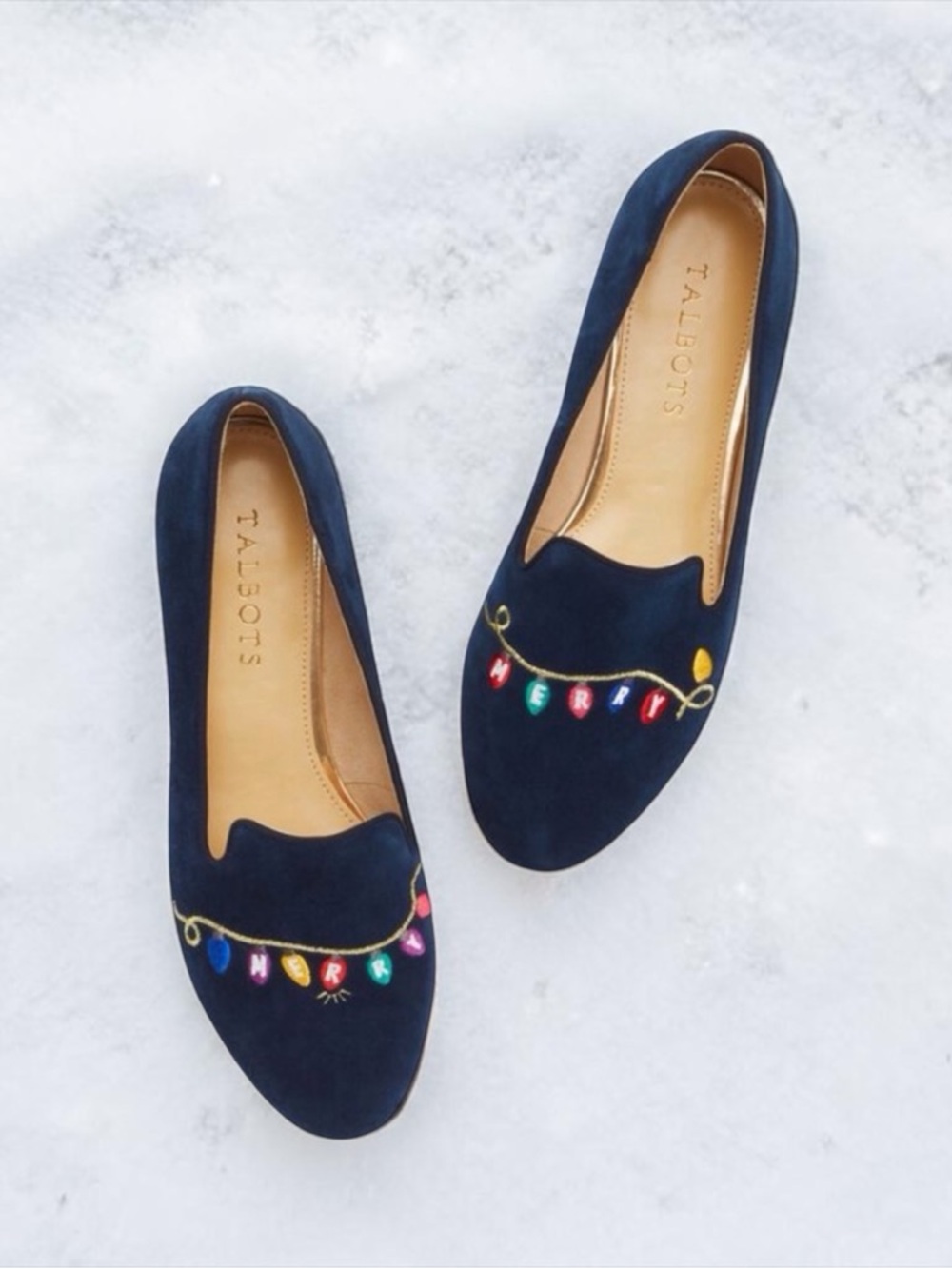 Talbots RYAN EMBROIDERED HOLIDAY LIGHTS LOAFERS Shoes